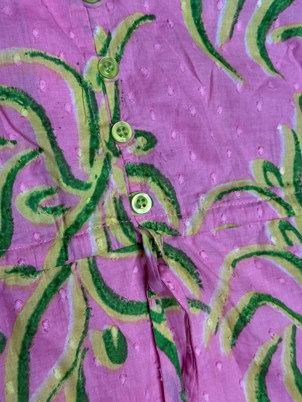 MODAPOSA XL Pink and Green Cotton Dress with Tassels - Picture 6 of 13